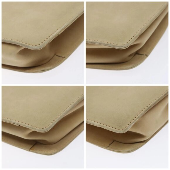 Salvatore Ferragamo Hand Bag Suede Beige Gold Auth 134611 - Picture 16 of 16